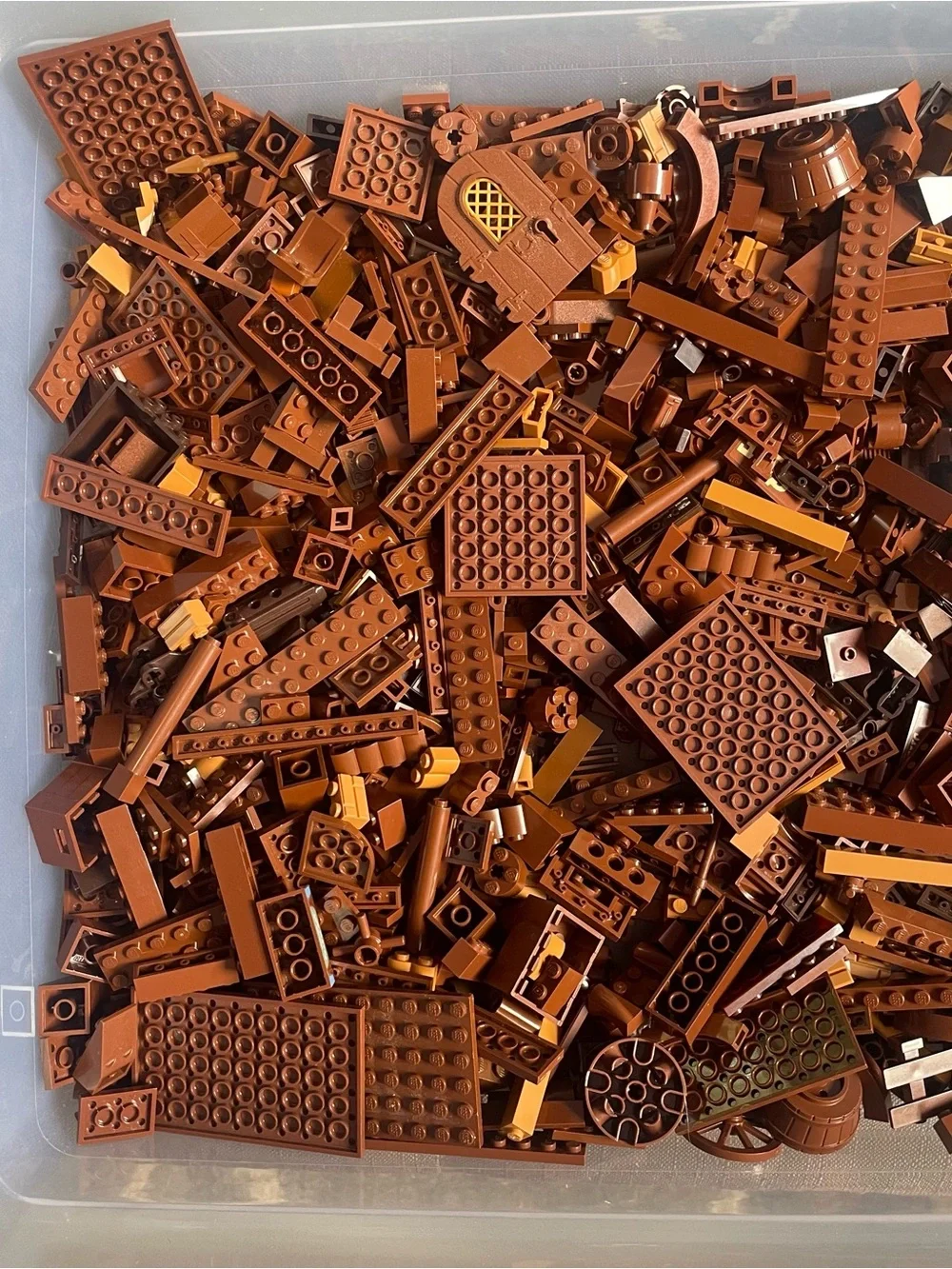 3+ Pounds Brown Lego Pieces, Assorted Pieces